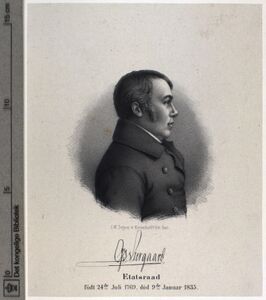 I. W. Tegner & Kittendorffs lith. Inst. (1850-1893), Peter de Neergaard, Grafik, 1850-1893, Det Kgl. Biblioteks billedsamling, Danske portrætter, 2°, Neergaard, Peter de (1769-1835)